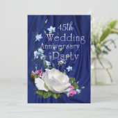 Witte Roos Jubileumfeest Custom Jaar Kaart (Staand voorkant)