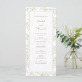 Witte Roos Klassieke Huwelijksprogramma's Menu (Staand voorkant)