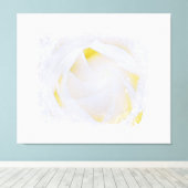 *~* Witte Roos Macro Bloem Abstract Grunge AR8 Canvas Afdruk (Insitu (Houten vloer))