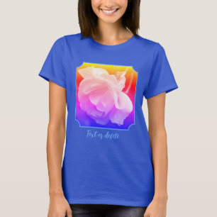 Witte Roos Met Gekleurde Regendruppels Persoonlijk T-shirt
