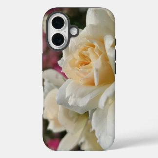 Witte Roos met Regendruppels iPhone 16 Hoesje