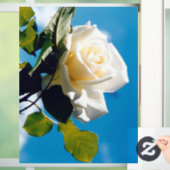 Witte roos onder blauwe hemel raamsticker (Huis)