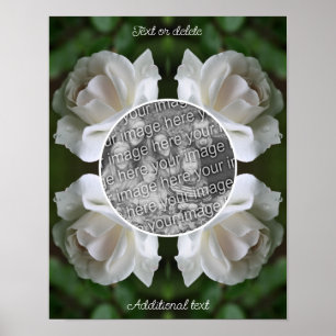 Witte Roos Regendruppels Frame Maak Je Eigen Foto Poster