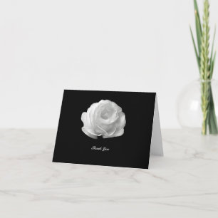 Witte Roos Rouw Dank u gevouwen Notecard Kaart
