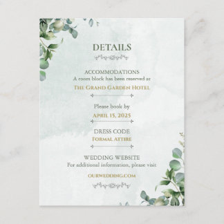 Witte Roos & Saliegroen Huwelijksdetails Kaart