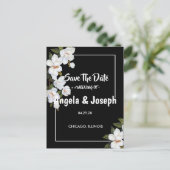  Witte Roos Save the Date Aankondigingskaart (Staand voorkant)