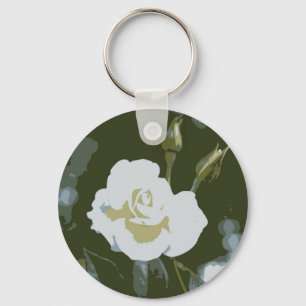 Witte Roos Sleutelhanger