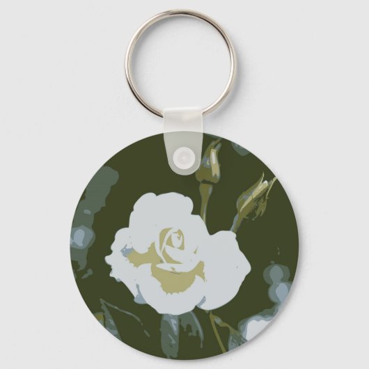 Witte Roos Sleutelhanger (Voorkant)