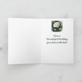 Witte Roos Verjaardag Kaart (Binnen)