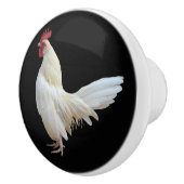 WITTE ROOSTER* KERAMISCHE KNOP (Rechts)