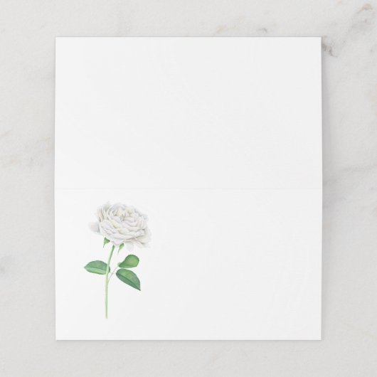 Witte Rose Blank Place Kaarten (Buitenkant ongevouwen)