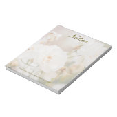 Witte Rose Bloem Foto met aangepaste titel en naam Notitieblok (Gedraaid)