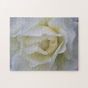 Witte Rose Bloem Kunst Puzzel