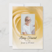 Witte Rose Bloemblaadjes Levend Uitvaartfeest Kaart (Voorkant)