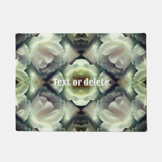 Witte Rose Bloemen Abstracte Kunst Gepersonaliseer Deurmat (Voorkant)