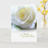 Witte Rose Bloemen Sympathie Condoleances Kaart (Gele Bloem)