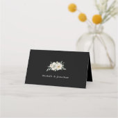 Witte Rose Bloemen Waterverf op Zwarte Bruiloft (Achterkant)