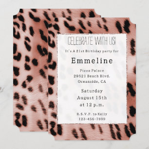 Witte Rose Blush Roze Leopard Kaart