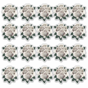 Witte Rose Boeket Meerdere Sticker