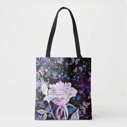 Witte Rose Canvas tas (Voorkant)