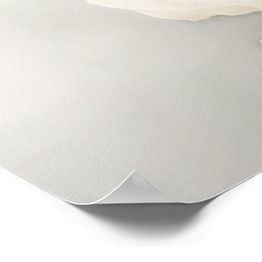 Witte Rose Elegant 16 Tafel Bruiloft Zitgrafiek Poster (Hoek)