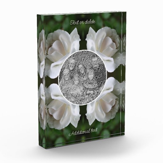 Witte Rose Raindrops Lijst Creëer Uw Eigen Fotoblokken (Links)