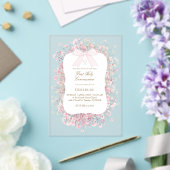 witte roze baby's adem bloemen Eerste Communie Acryl Uitnodigingen (Insitu (Huwelijk))