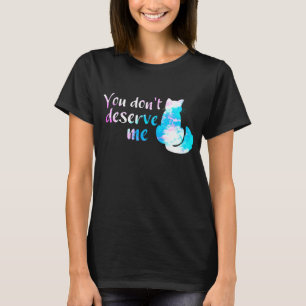 Witte Roze Blau Geschilderde Kat Je Bent Me Niet W T-shirt