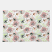 Witte, roze bloemen. theedoek (Horizontaal)