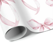 Witte Roze Bogen Verjaardag Cadeaupapier (Rol Hoek)