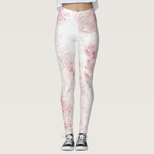 Witte roze boomgaard leggings