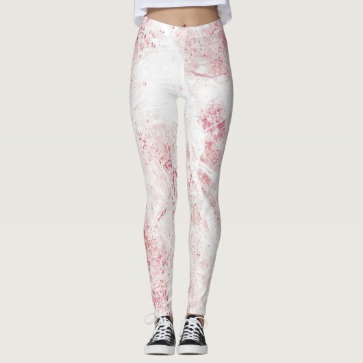 Witte roze boomgaard leggings (Voorkant)