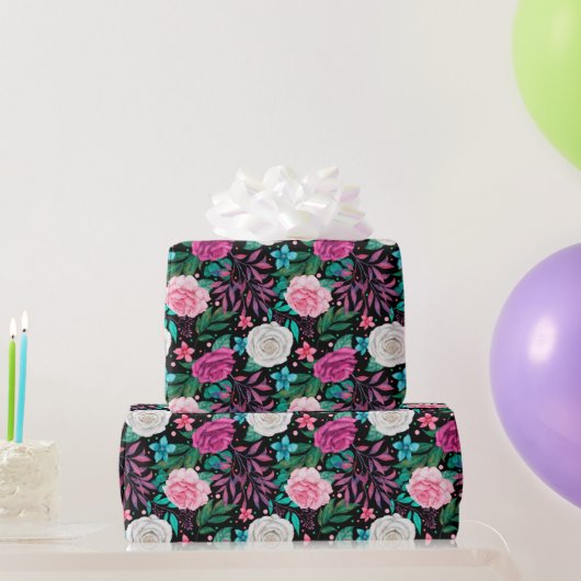 Witte Roze Bourgondië Rozen Bruiloft Inpakpapier (Feestgeschenken)