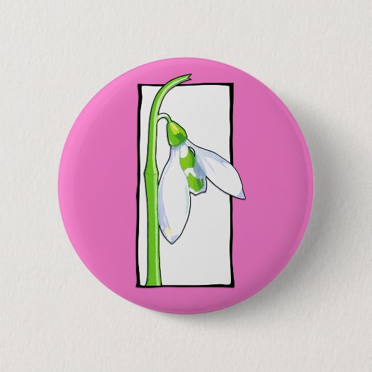 Witte roze Button (Voorkant)