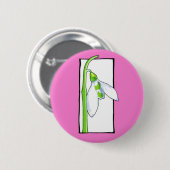 Witte roze Button (Voorkant /achterkant)