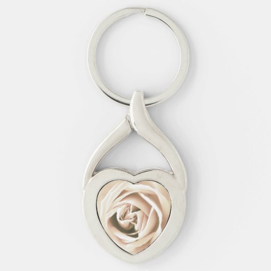 Witte roze druk sleutelhanger (Voorkant)