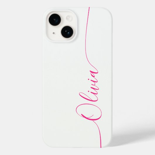 Witte Roze Elegante Calligrafie Script Naam Case-Mate iPhone Case (Achterkant)