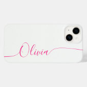 Witte Roze Elegante Calligrafie Script Naam Case-Mate iPhone Case (Achterkant (horizontaal))