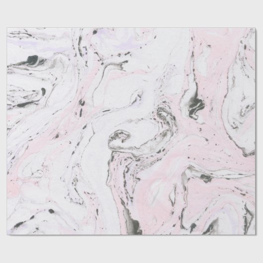 Witte roze en grijze marmer cadeaupapier (Vlak)