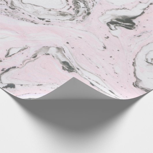 Witte roze en grijze marmer cadeaupapier (Hoek)