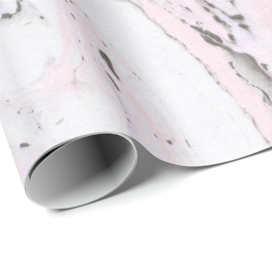 Witte roze en grijze marmer cadeaupapier (Rol Hoek)