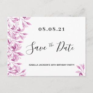 Witte roze floralen van de partij van Birthday spa Briefkaart