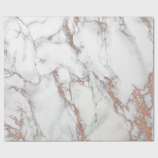 Witte roze, grijze, dunne penselen Stone koper Cadeaupapier (Vlak)