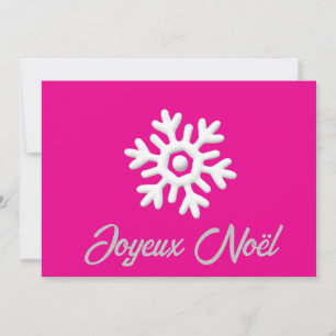 Witte Roze Grijze Sneeuwvlok Vrolijk Kerstfeest Feestdagenkaart