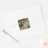 Witte roze groene en gele florale Sticker (Envelop)