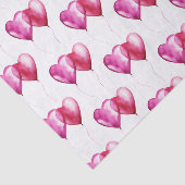 Witte Roze Hart Ballonnen Verjaardag Tissuepapier (Detail)