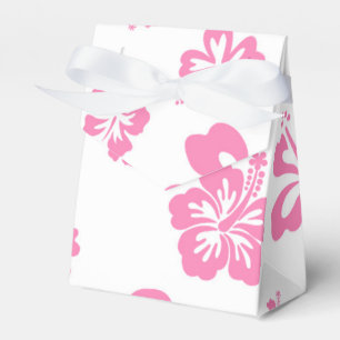 Witte & Roze Hibiscus Bloem Feest Favor Dozen Bedankdoosjes