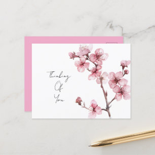 Witte Roze Kersenbloesem Bloem Briefkaart