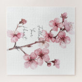 Witte Roze Kersenbloesem Bloem Legpuzzel (Horizontaal)