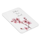 Witte Roze Kersenbloesem Bloem Magneet (Rechterzijde)